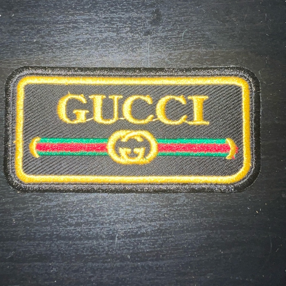 Gucci Black/Gold iron on patch. (Multiple available)